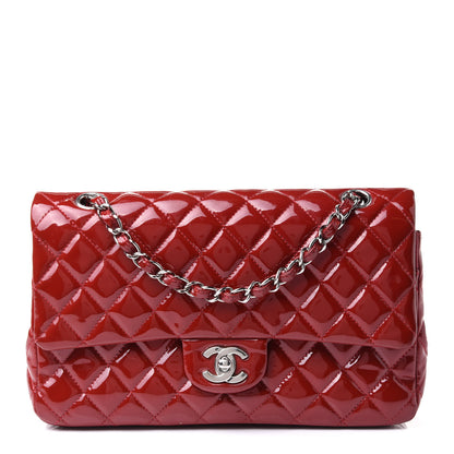 Chanel Patent Calfskin Quilted Medium Double Flap Dark Red 1 of 13