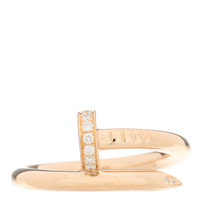 Cartier 18K Pink Gold Diamond Juste Un Clou Ring 53 6.25 1 of 7