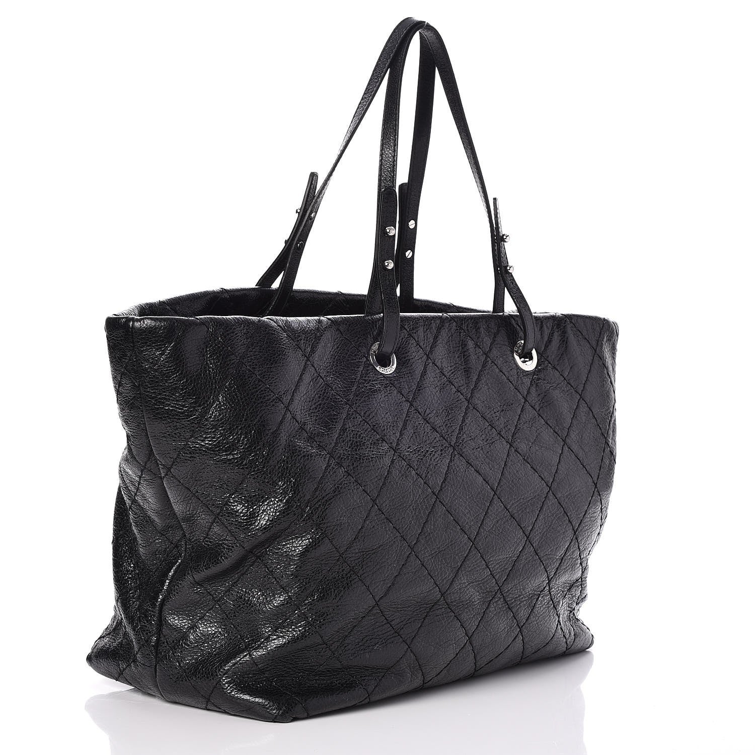 Chanel Glazed Calfskin XL On The Road Tote Black 3 of 7