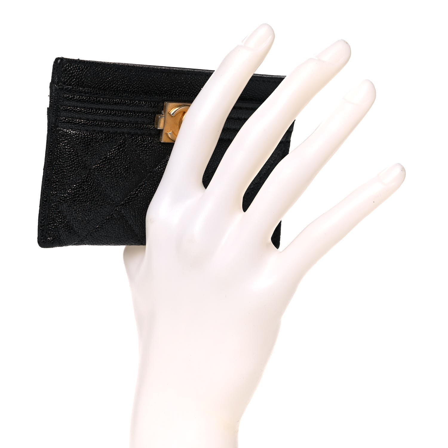 Chanel Caviar Quilted Boy Card Holder Black 2 of 13