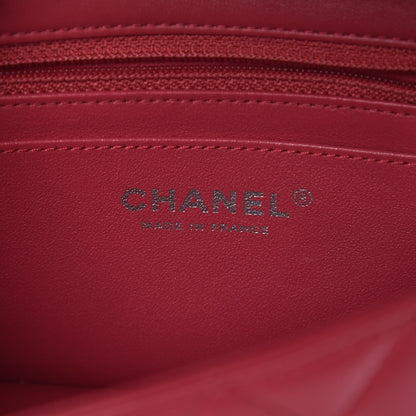 Chanel Lambskin Quilted Mini Rectangular Flap Dark Pink 6 of 8