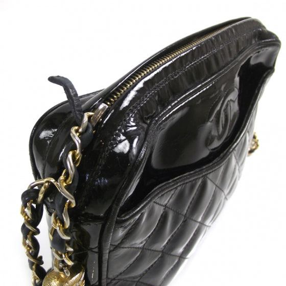 Vintage Patent Quilted Tassel Camera Case