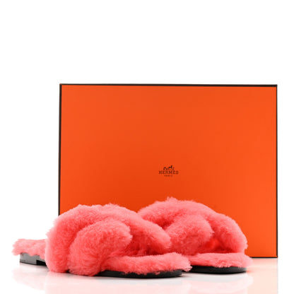 Hermes Woolskin Oran Sandals 40 Rose Du Desert 40 9 of 9