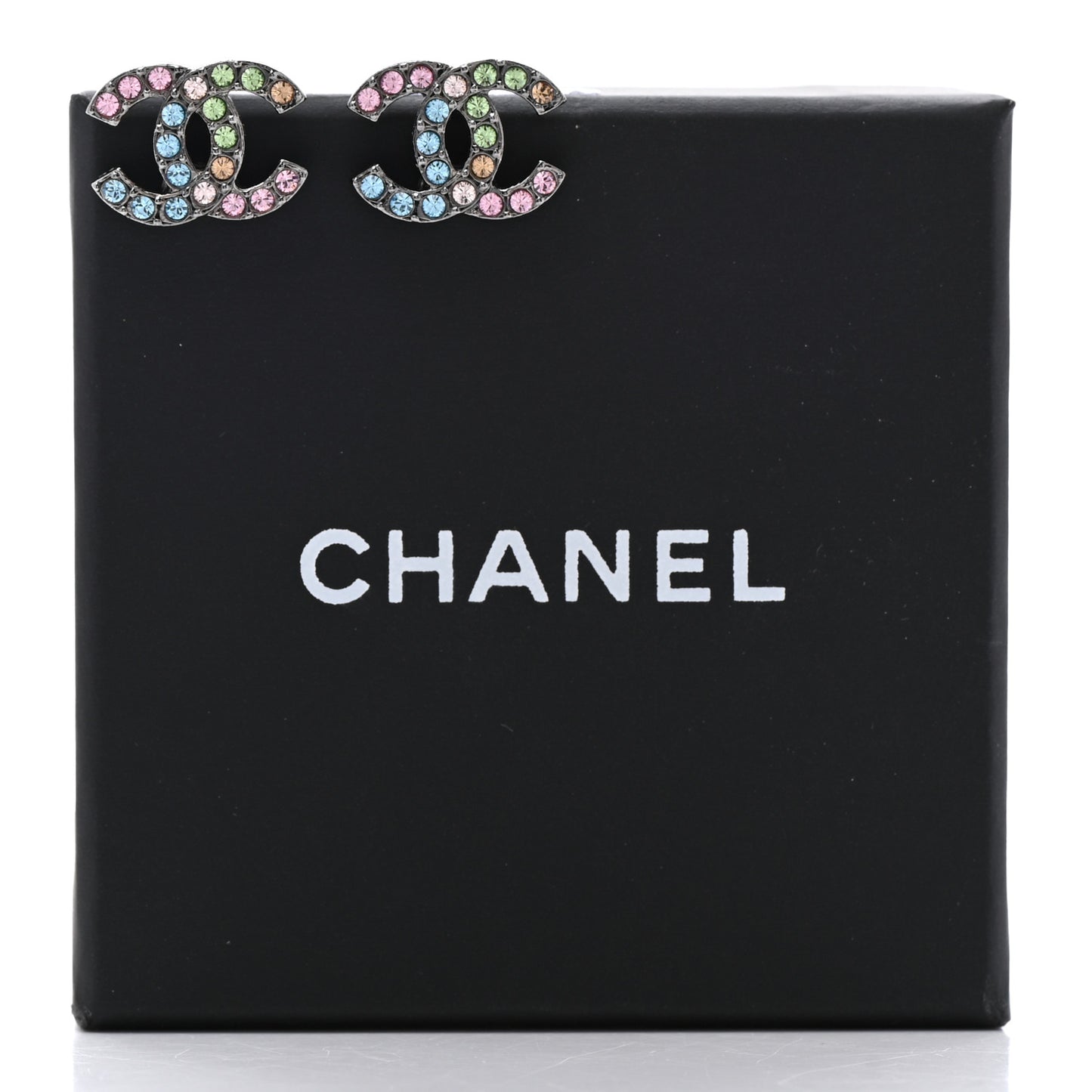 Ruthenium Crystal CC Earrings Multicolor