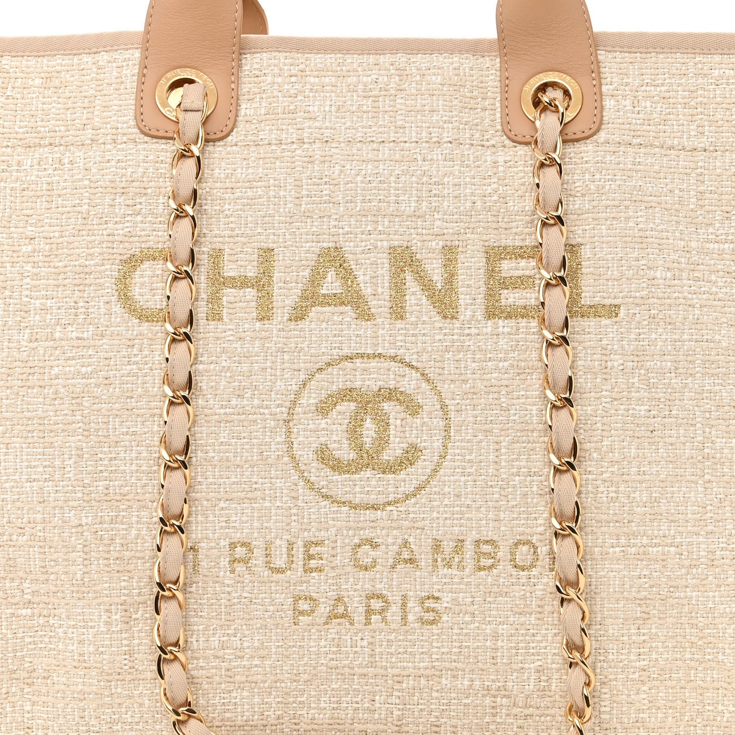 Canvas Medium Deauville Tote Light Beige