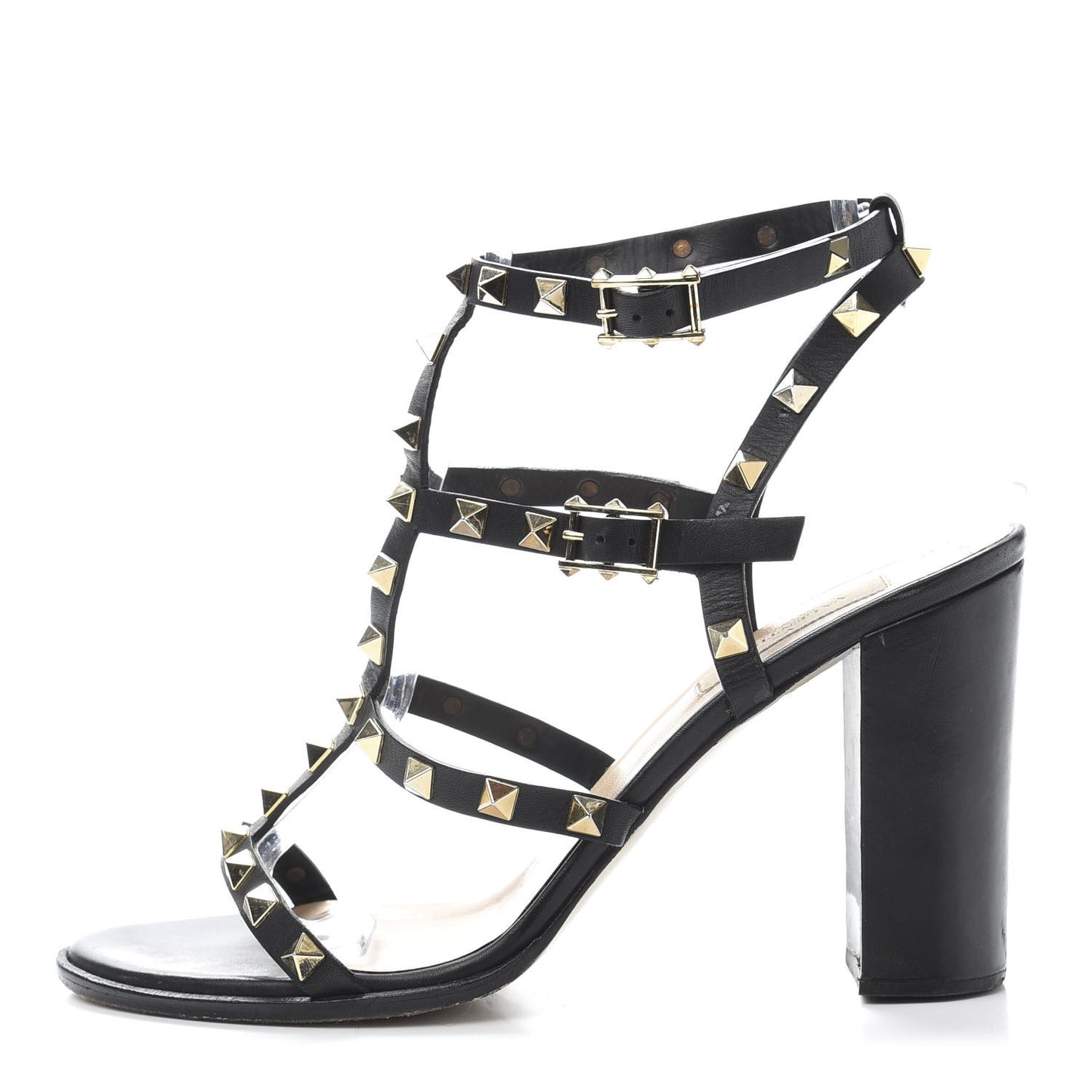 Calfskin Rockstud 90mm City Sandals 40 Black