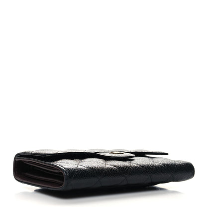 Chanel Caviar Quilted Large Gusset Flap Wallet Black 4 of 11