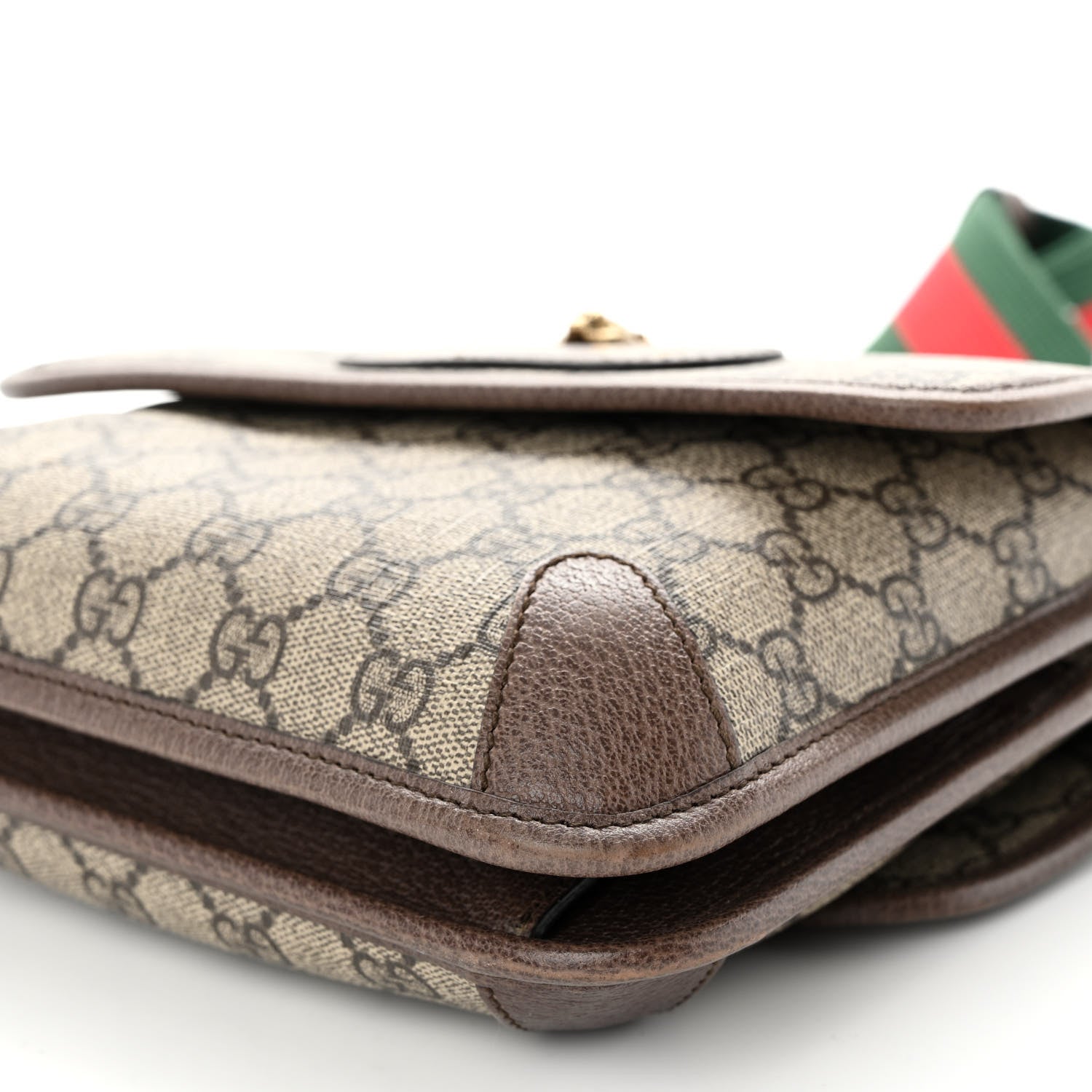 Gucci GG Supreme Monogram Web Small Neo Vintage Double Flap Messenger Bag Beige New Acero 13 of 13