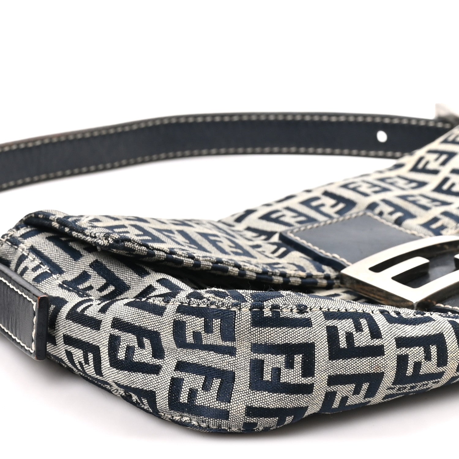 Fendi Zucchino Baguette Navy 8 of 9