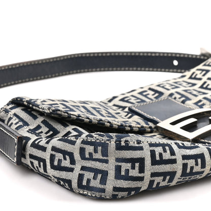 Fendi Zucchino Baguette Navy 8 of 9