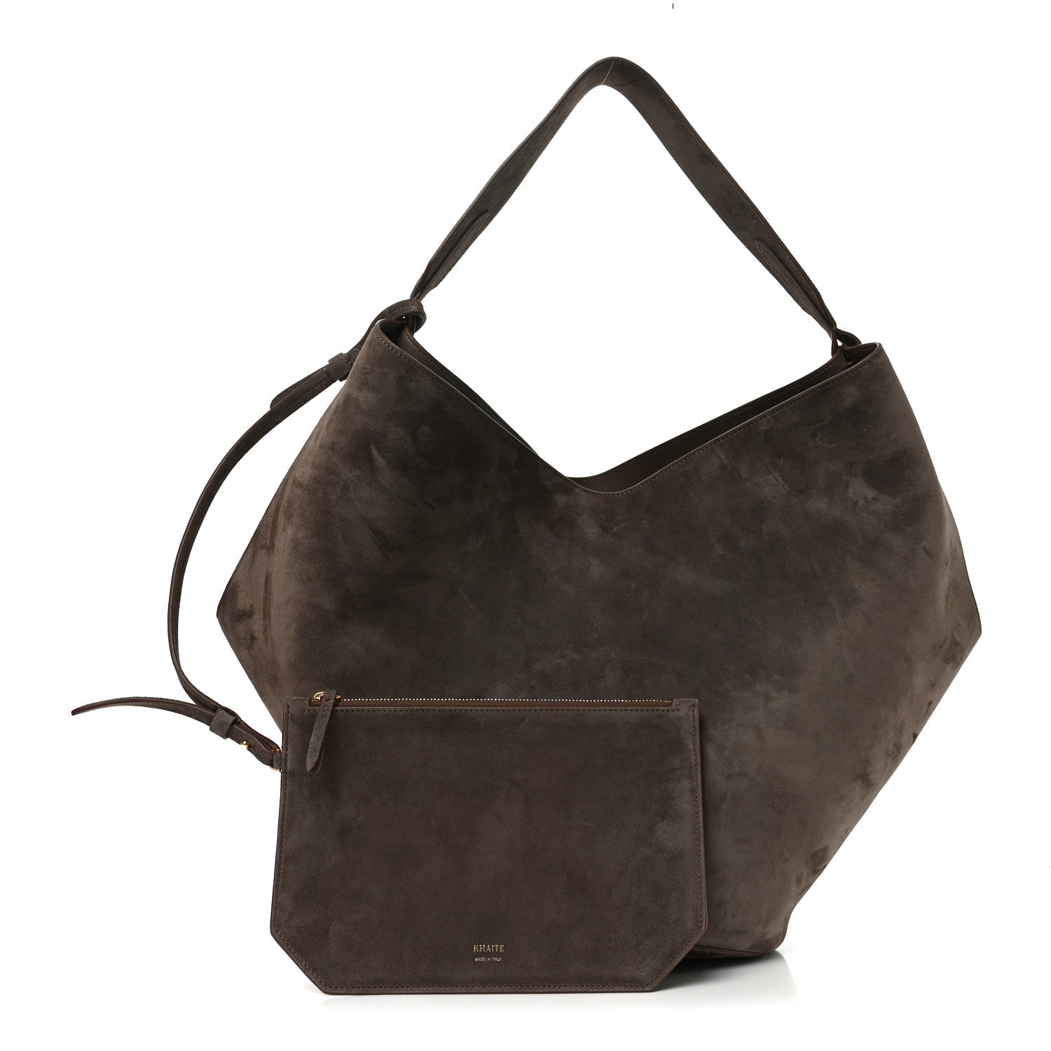 Khaite Suede Calfskin Medium Lotus Tote Cedar 3 of 10