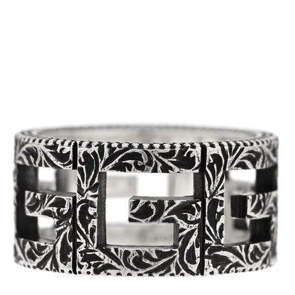 Gucci Sterling Silver Wide Square G Band Ring 54 6.75 1 of 4