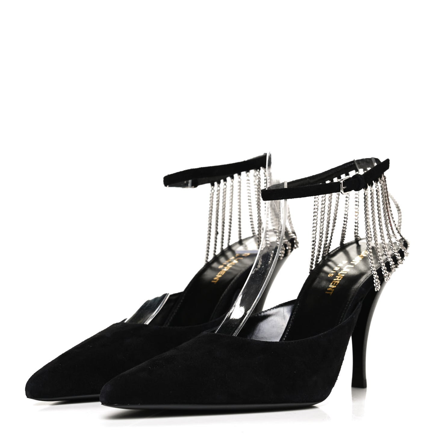 Suede Chain Trim Pumps 37.5 Black