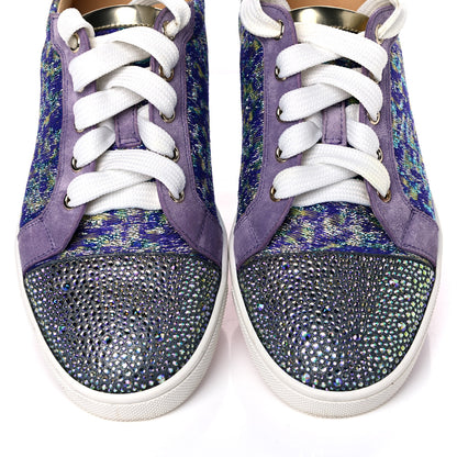 Christian Louboutin Crystal Metallic Suede Woven Lurex Gondolastrass Sneakers 38 Version Digitale 6 of 13