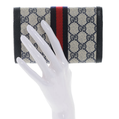 Gucci Monogram Horsebit Web Wallet Navy 2 of 7