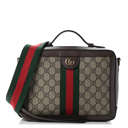 Gucci GG Supreme Web Small Ophidia Top Handle Shoulder Bag Brown 1 of 9