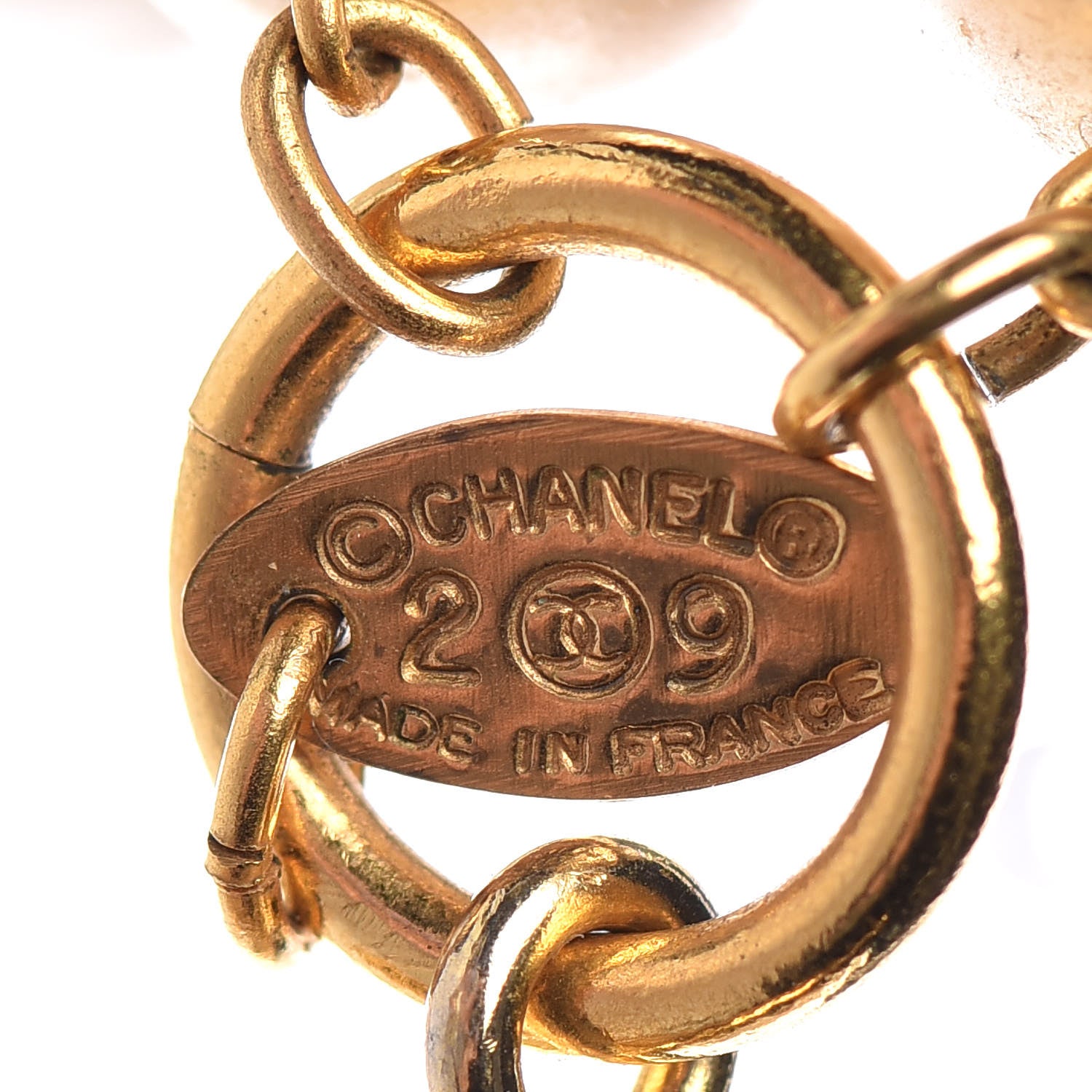 Chanel Pearl CC Necklace Gold 5 of 7
