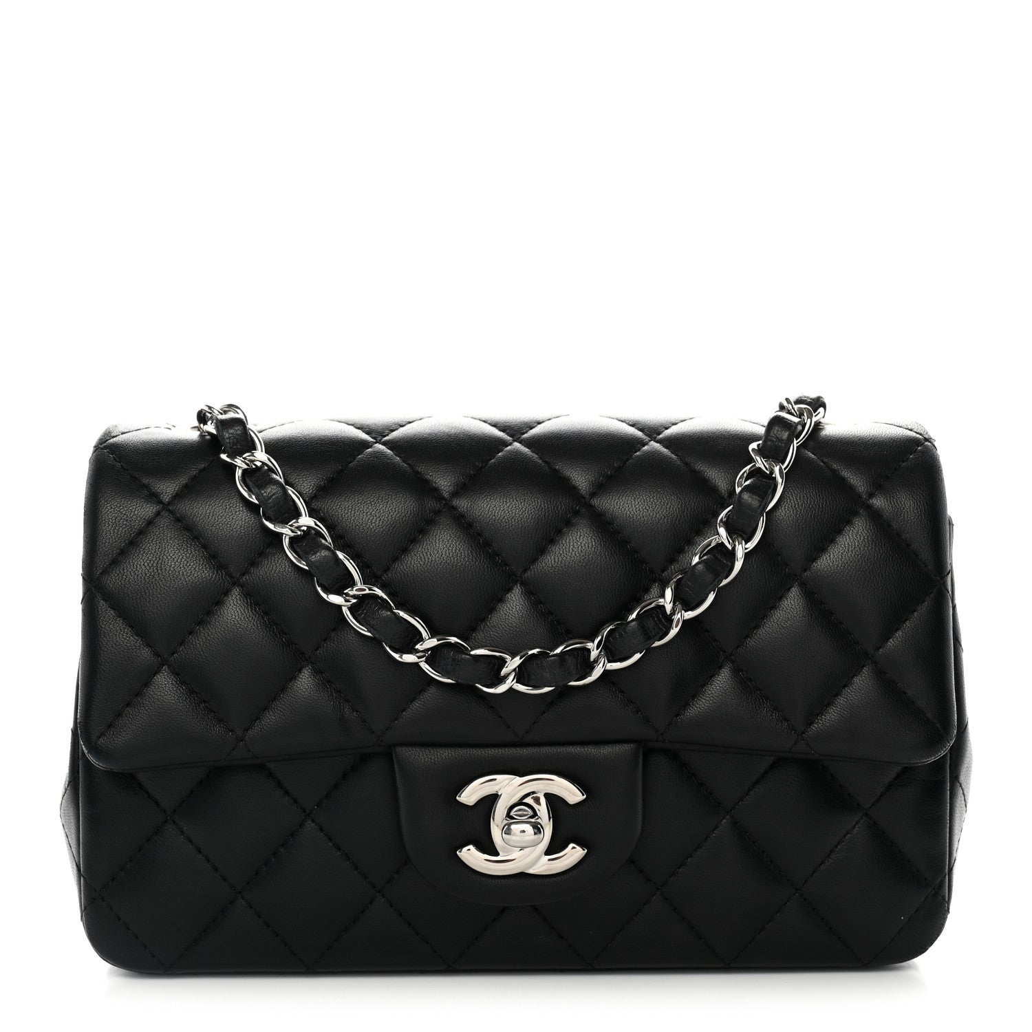 Chanel Lambskin Quilted Mini Rectangular Flap Black 1 of 10