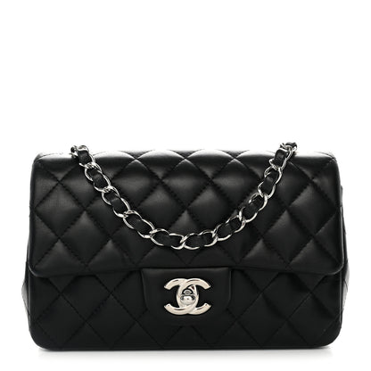 Chanel Lambskin Quilted Mini Rectangular Flap Black 1 of 10