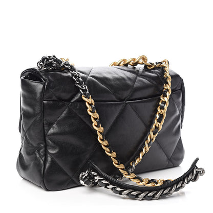 Chanel Lambskin Quilted Large 19 Flap Black 3 of 11