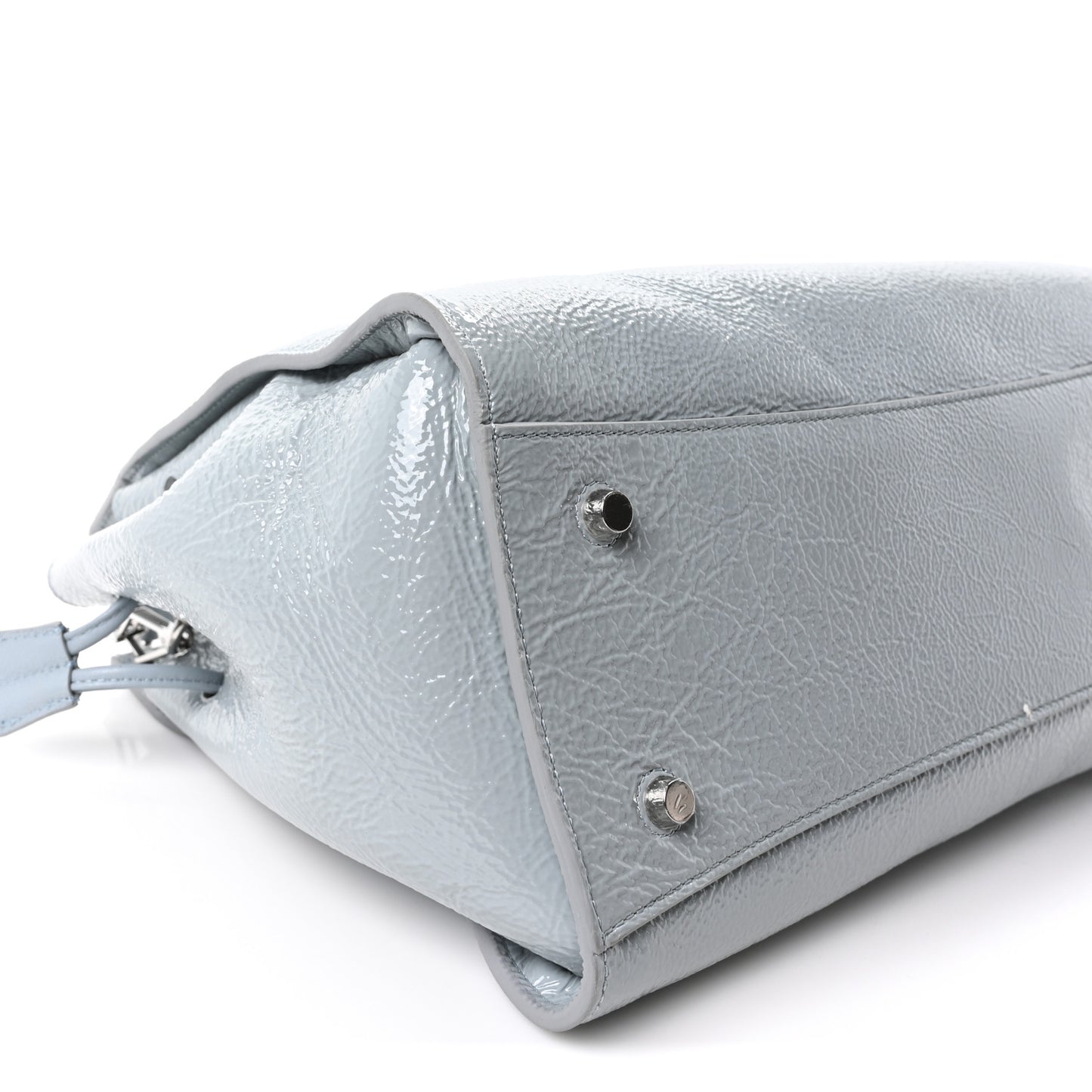 Spongy Patent Calfskin Iris Tote Cloud