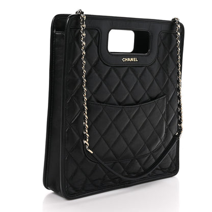 Chanel Aged Calfskin Small Charms Shopping Bag Black 3 of 10