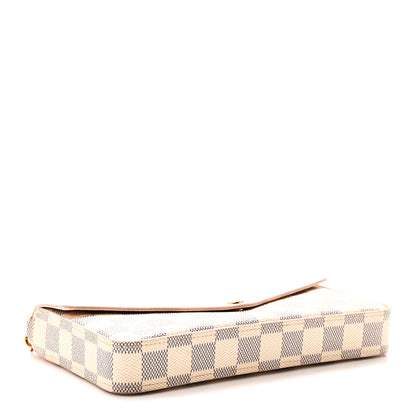 Louis Vuitton Damier Azur Calfskin Pochette Felicie Eau De Rose 5 of 10
