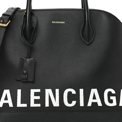 Balenciaga Signature Grained Calfskin Logo M Ville Top Handle Bag Black 5 of 12