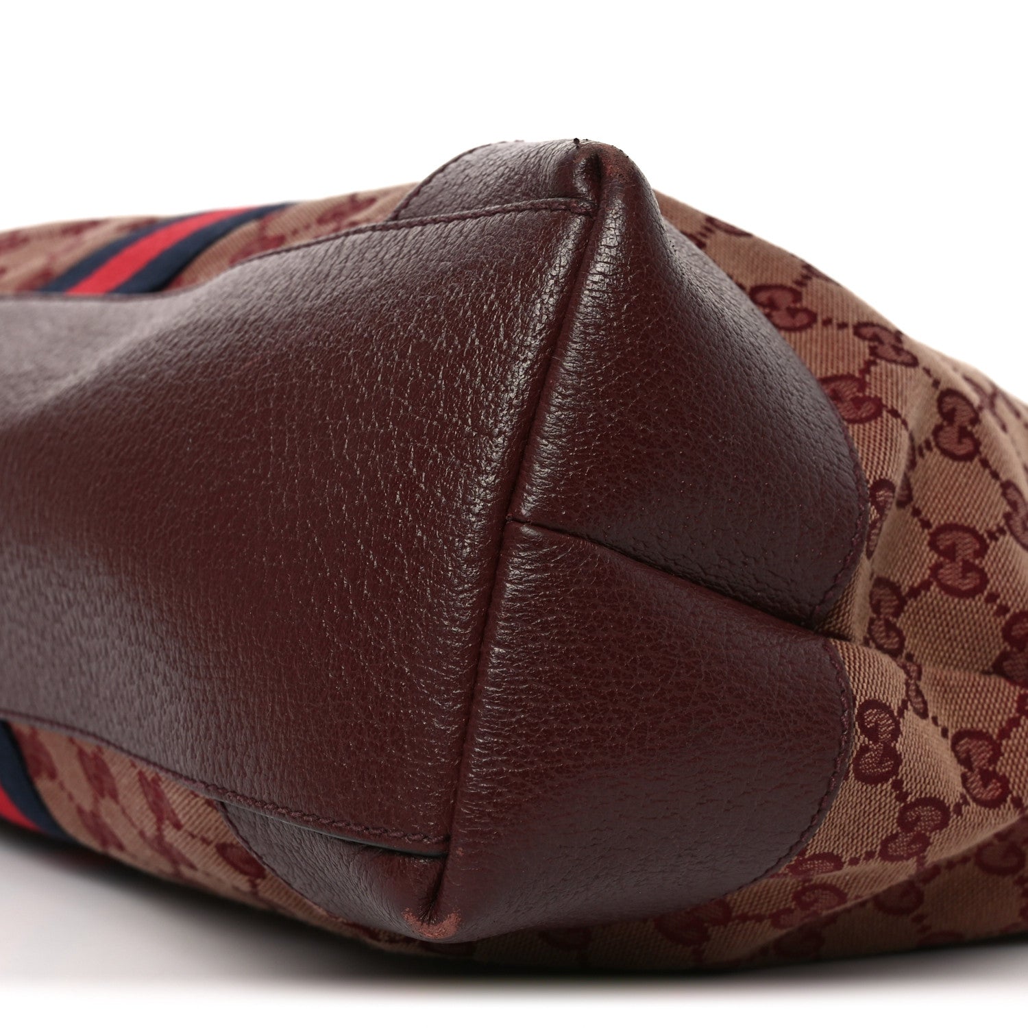 Gucci Monogram Textured Dollar Calfskin Web Medium Ophidia Shopping Tote Sahara Rubino Chardonnay 10 of 11