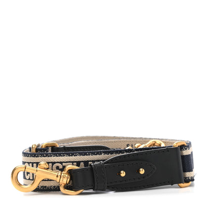 Christian Dior Canvas Embroidered Shoulder Strap Blue 1 of 6