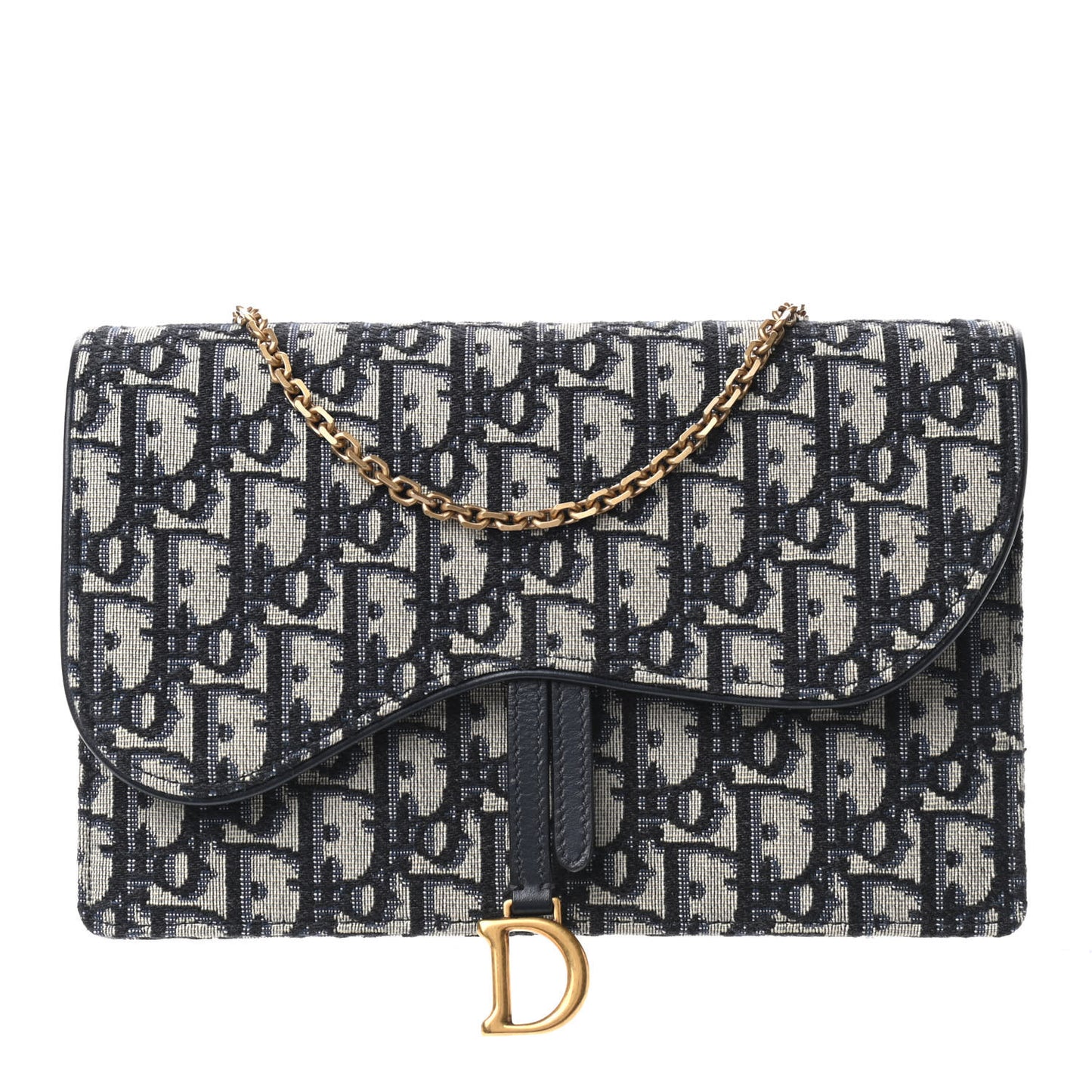 Oblique Saddle Chain Pouch Blue