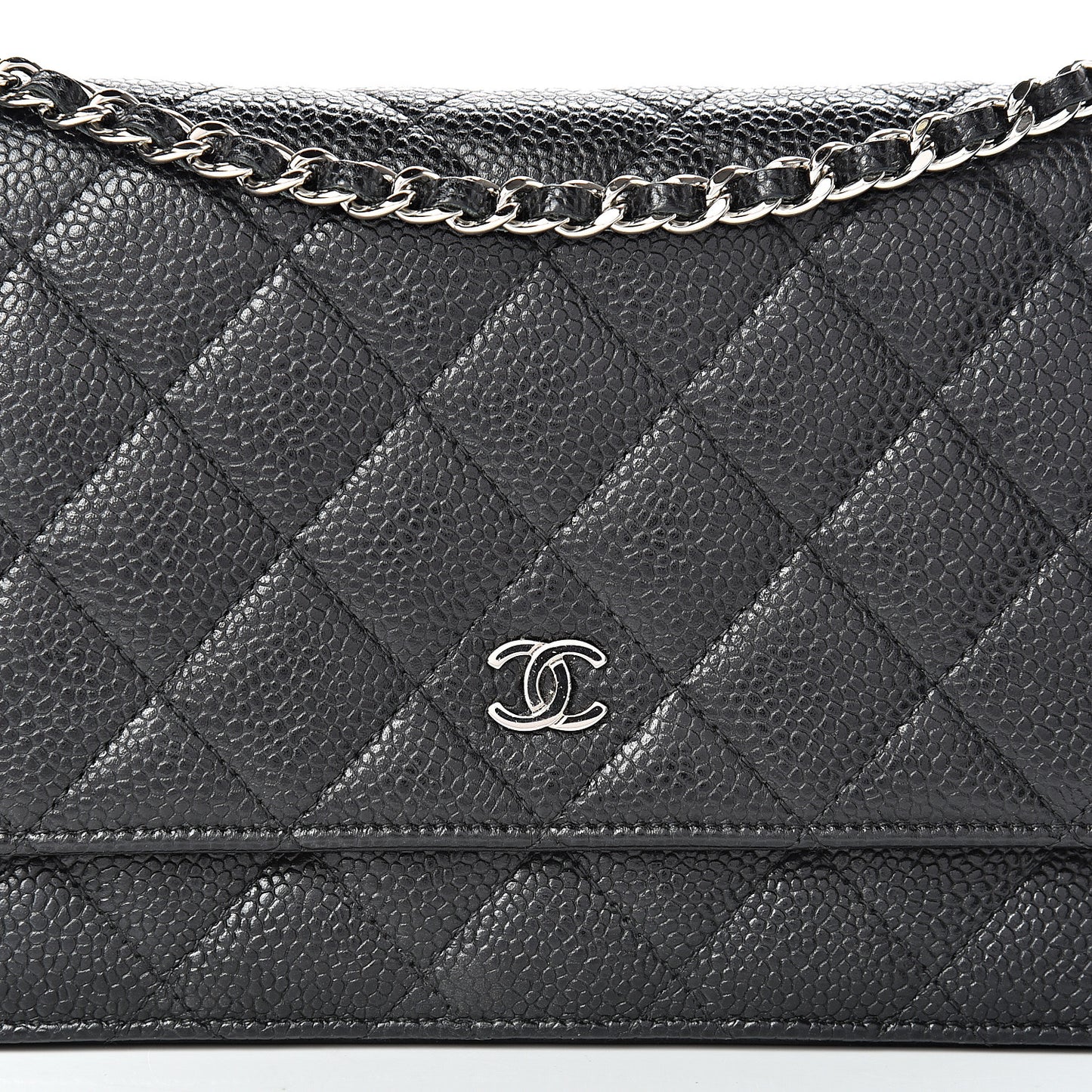 Caviar Quilted Wallet On Chain WOC Black