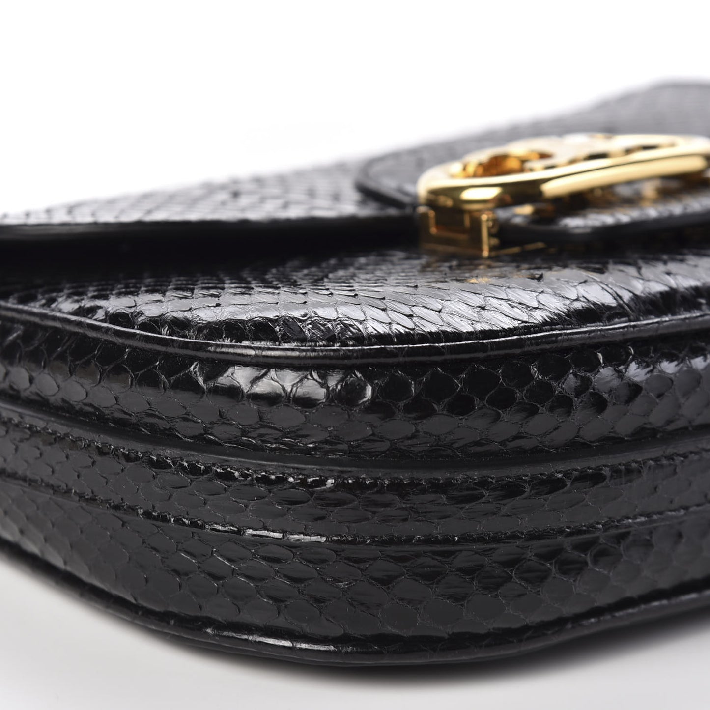 Snakeskin Medium Chain Maillon Triomphe Black