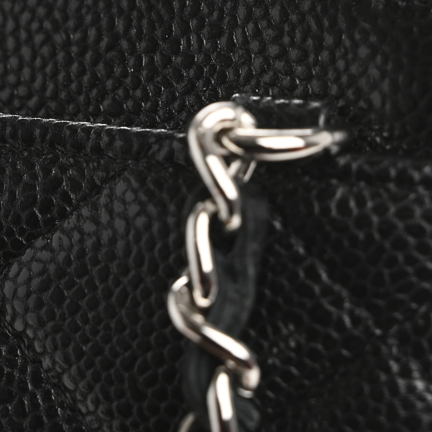 Caviar Quilted Zip Phone Case Black
