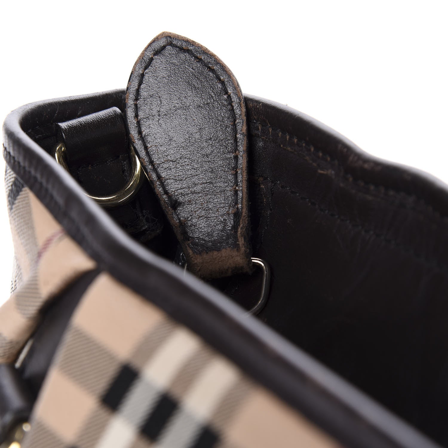 Burberry Haymarket Check Tote Chocolate 9 of 12