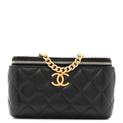 Chanel Lambskin Quilted Small Pillow Crush Vanity Case With Chain Black 1 of 11