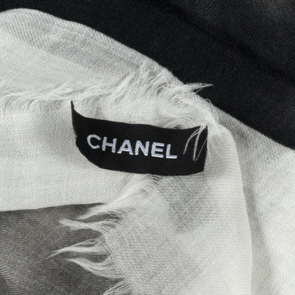 Chanel Cashmere Neon CC Fringe Scarf Black 4 of 5