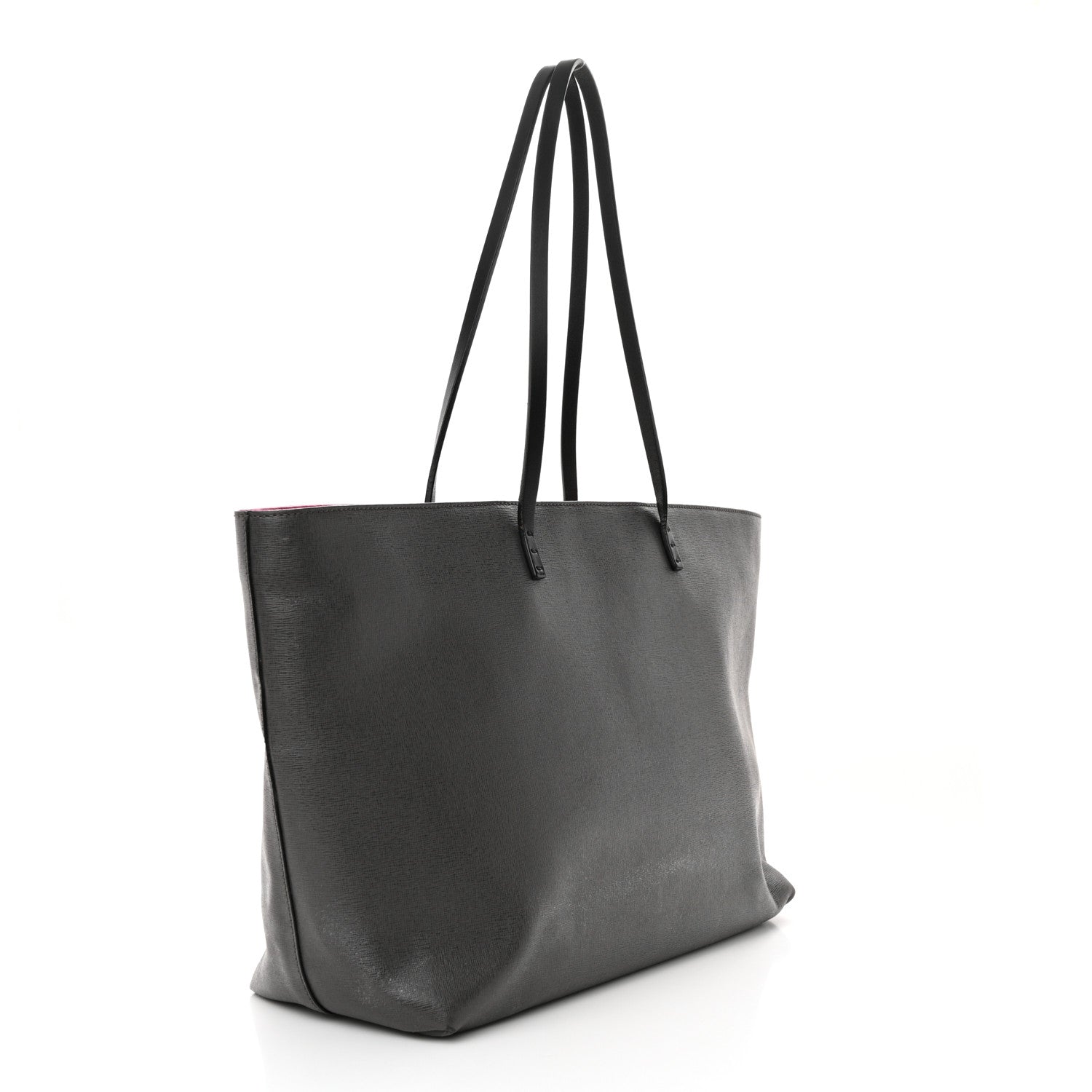 Fendi Vitello Elite Cuoio Monster Buggies Medium Roll Tote Carbone Black Multicolor Magenta 3 of 12