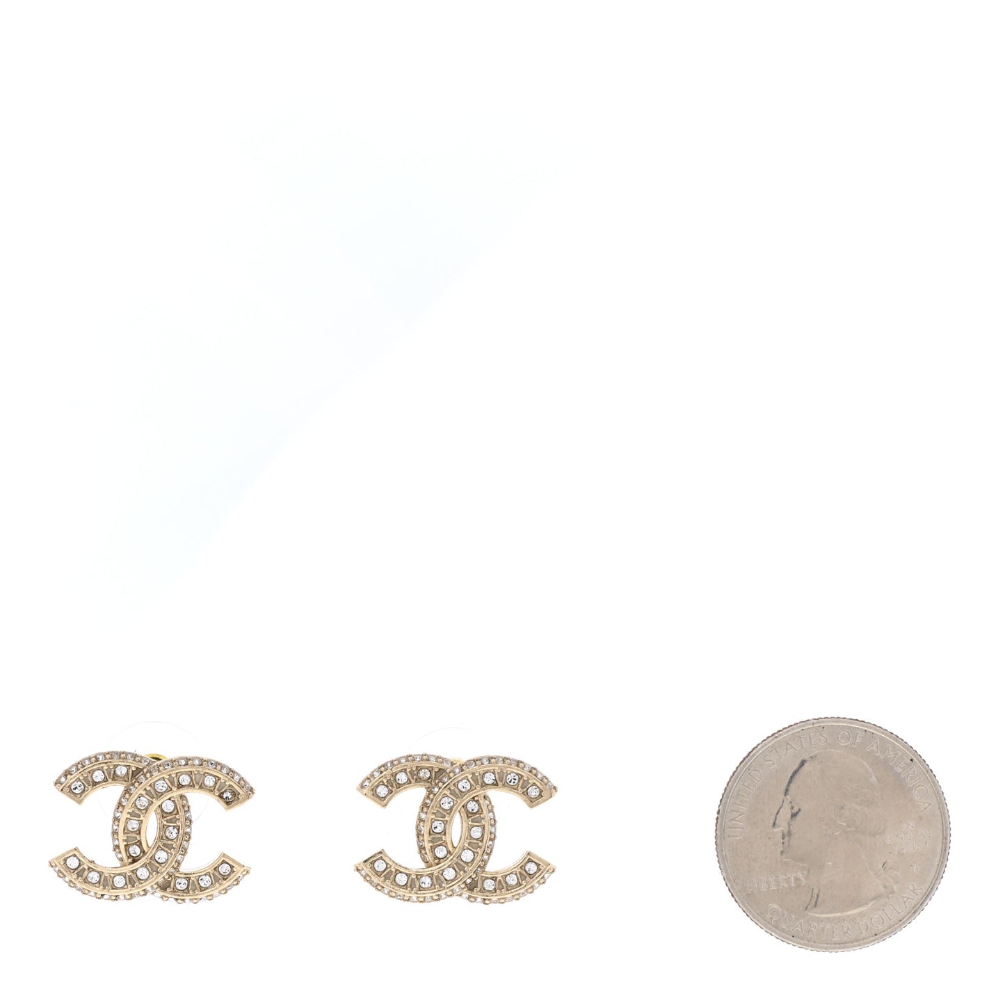 Crystal CC Earrings Light Gold