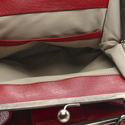 Burberry Goatskin Kiss Lock Frame Shoulder Bag Red 6 of 12