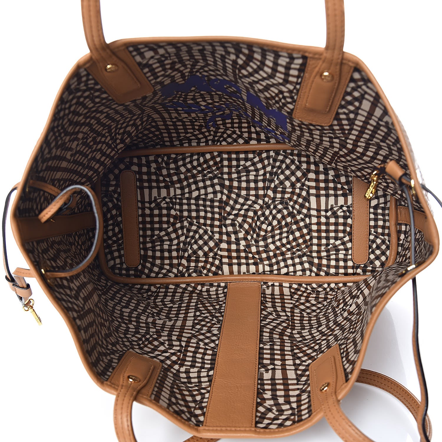 MCM Visetos Medium Liz Reversible Shopper Tote Cognac 8 of 13