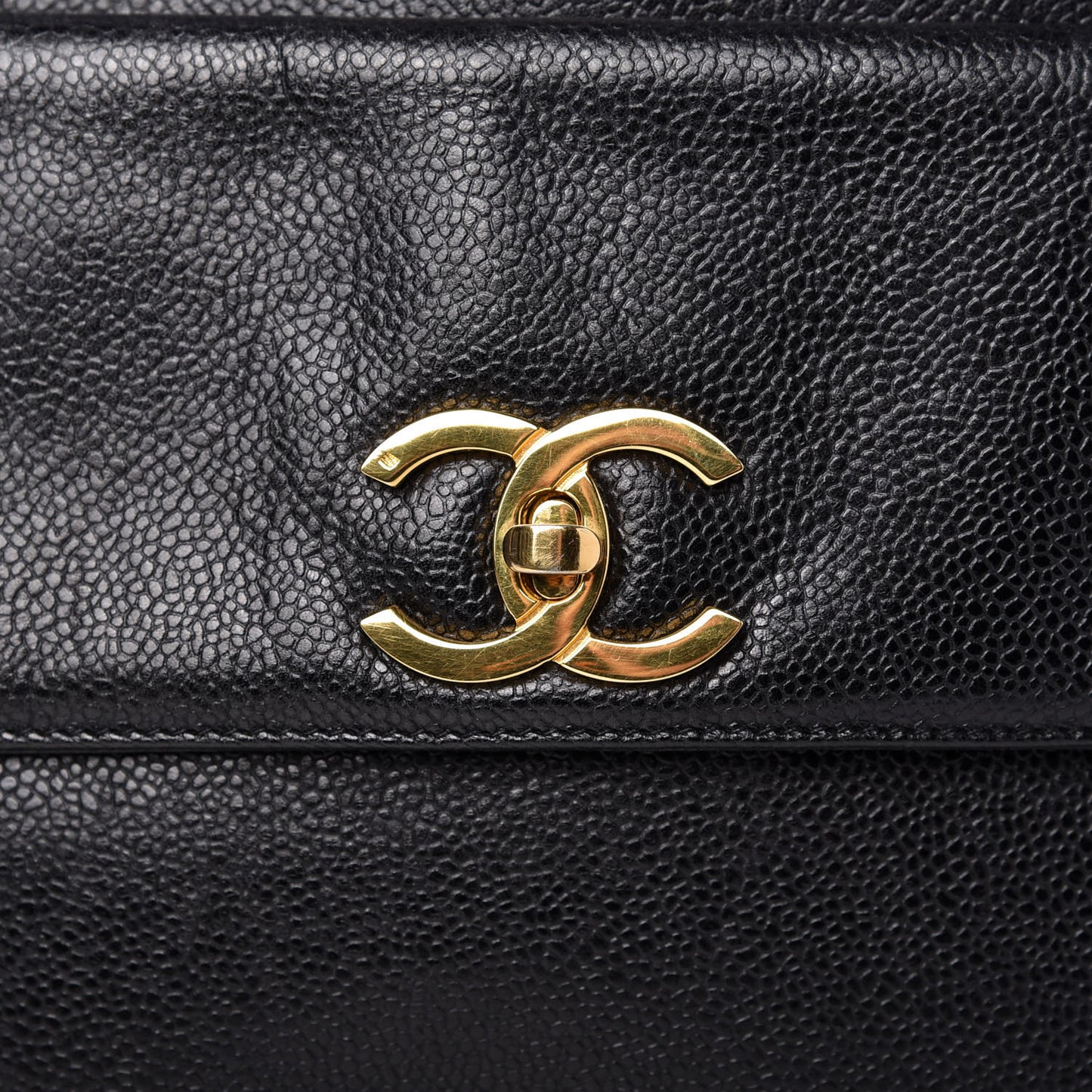 Caviar Flap Shoulder Bag Black