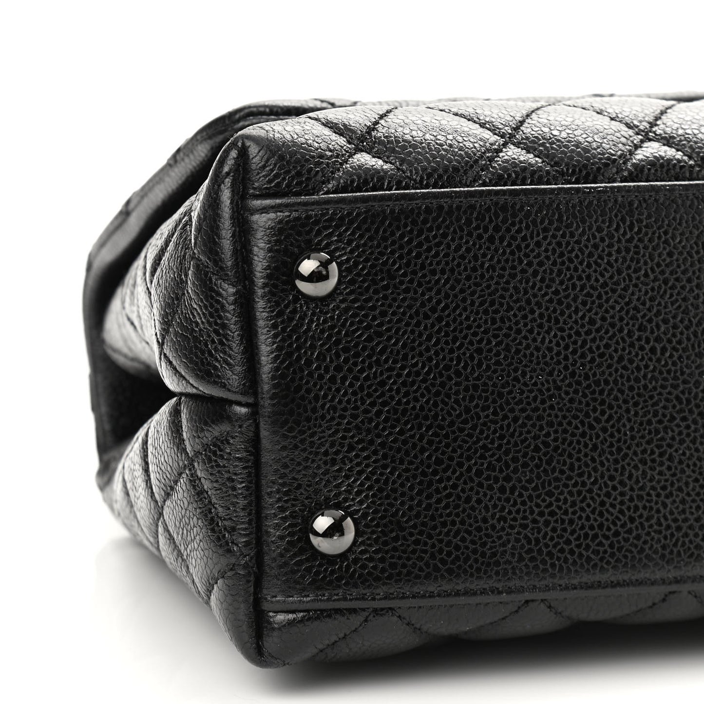 Caviar Quilted Small Coco Handle Flap So Black