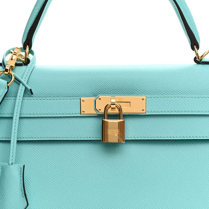 Hermes Epsom Kelly Sellier 32 Bleu Atoll 15 of 23