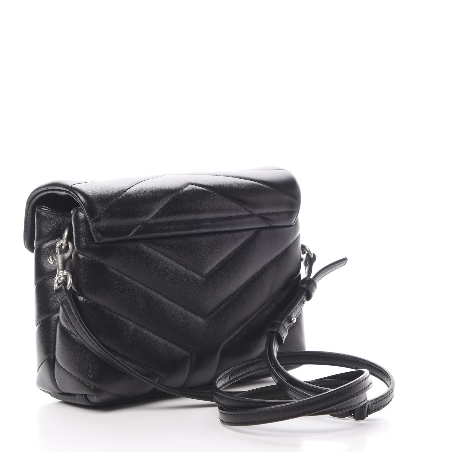 Saint Laurent Calfskin Y Quilted Monogram Toy Loulou Crossbody Bag Black 3 of 11