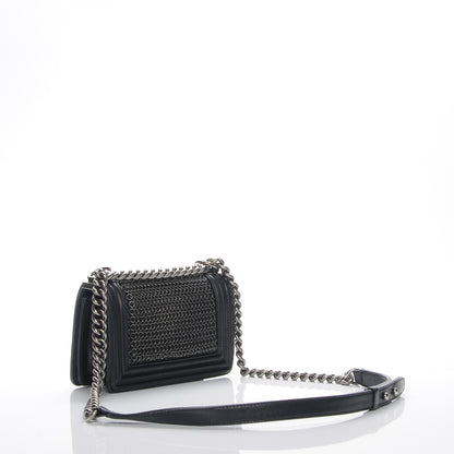 Chanel Lambskin Quilted Small Chain Mail Boy Flap Black 3 of 8