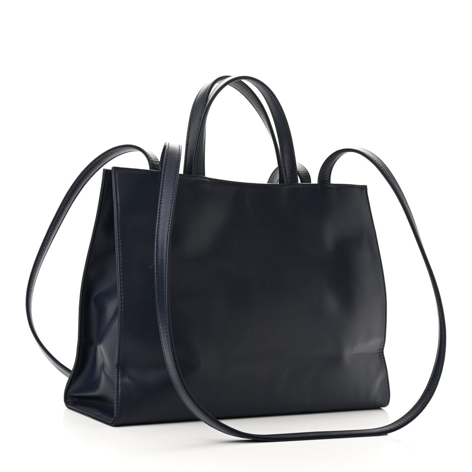 Telfar Vegan Leather Medium Shopping Bag Navy 3 of 9