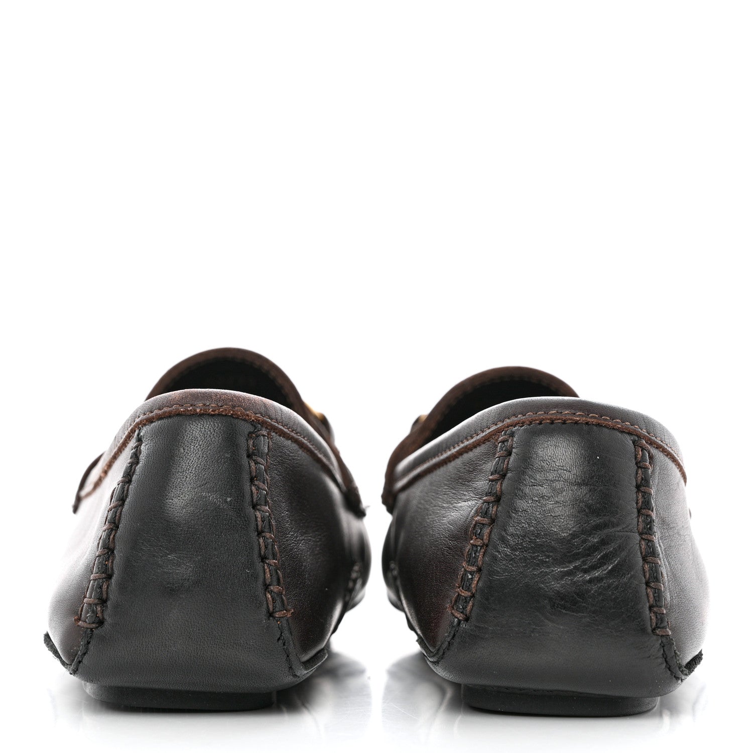 Gucci Calfskin Horsebit Mens Driver Loafers 7.5 Brown 10 of 11