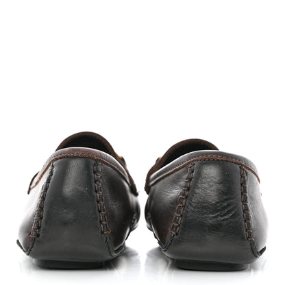 Gucci Calfskin Horsebit Mens Driver Loafers 7.5 Brown 10 of 11