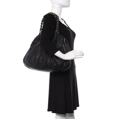 Fendi Crinkled Lambskin Mia Tote Black 2 of 11
